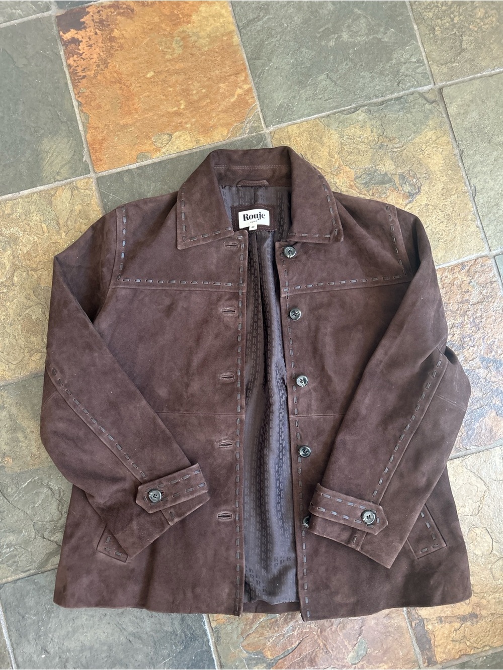 Rouje brown leather jacket - Picture 2 of 5